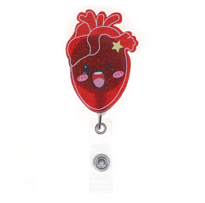 Acrylic glitter badge reel (alligator clip）