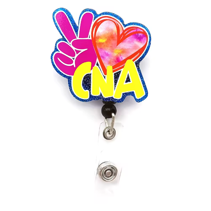 Acrylic glitter badge reel (alligator clip）