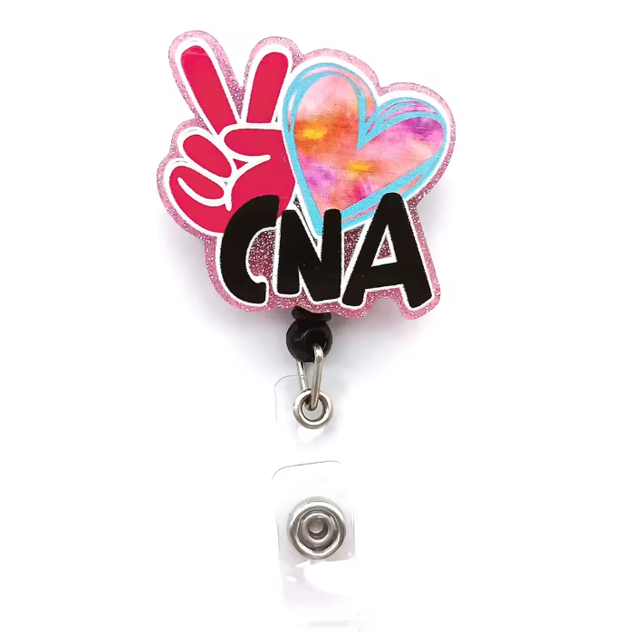 Acrylic glitter badge reel (alligator clip）
