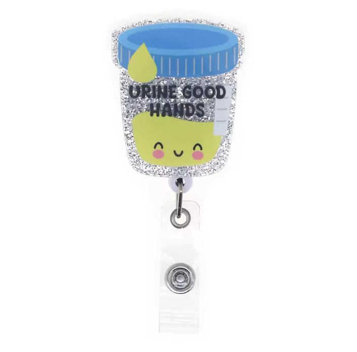Acrylic glitter badge reel (alligator clip）