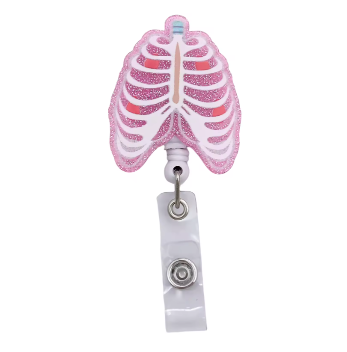 Acrylic glitter badge reel (alligator clip）