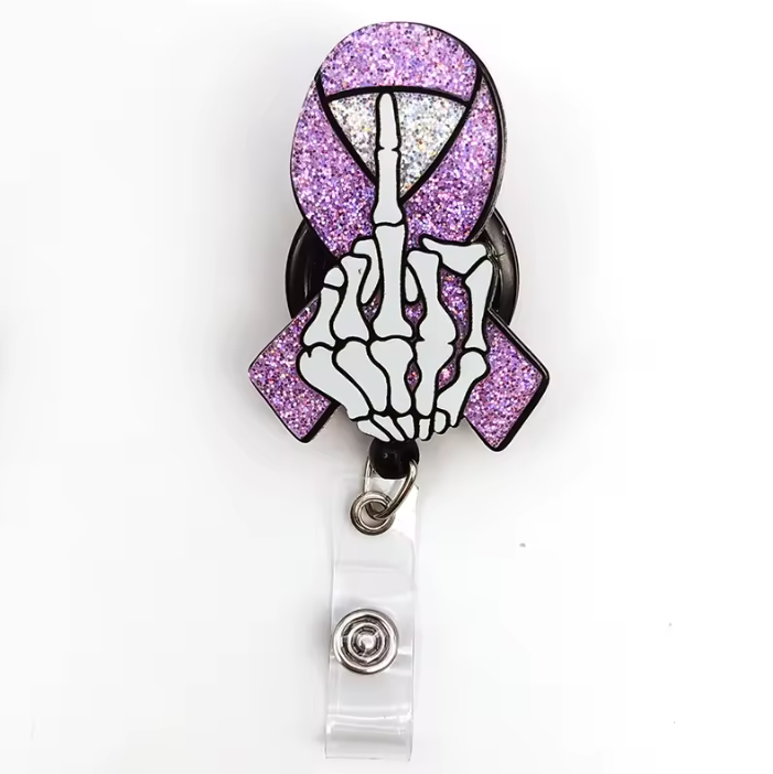 Acrylic glitter badge reel (alligator clip）