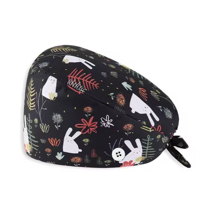 Medical Scrub Bonnet - Skull Style Cotton Cap for Nurses