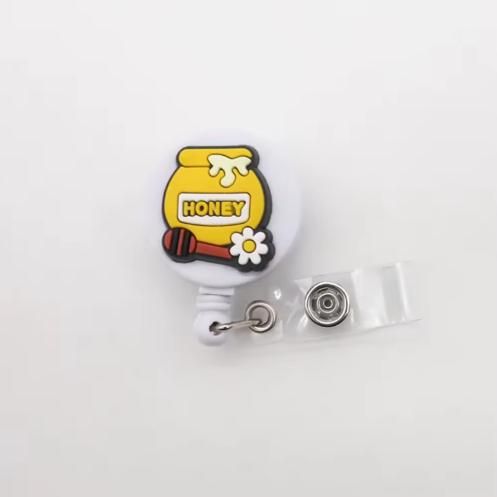 Bee badge reel （flat clip）