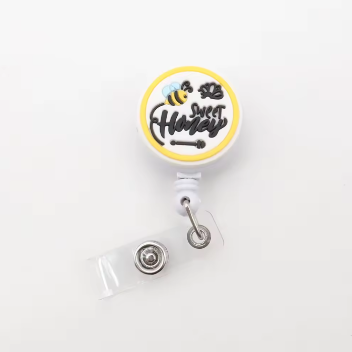 Bee badge reel （flat clip）