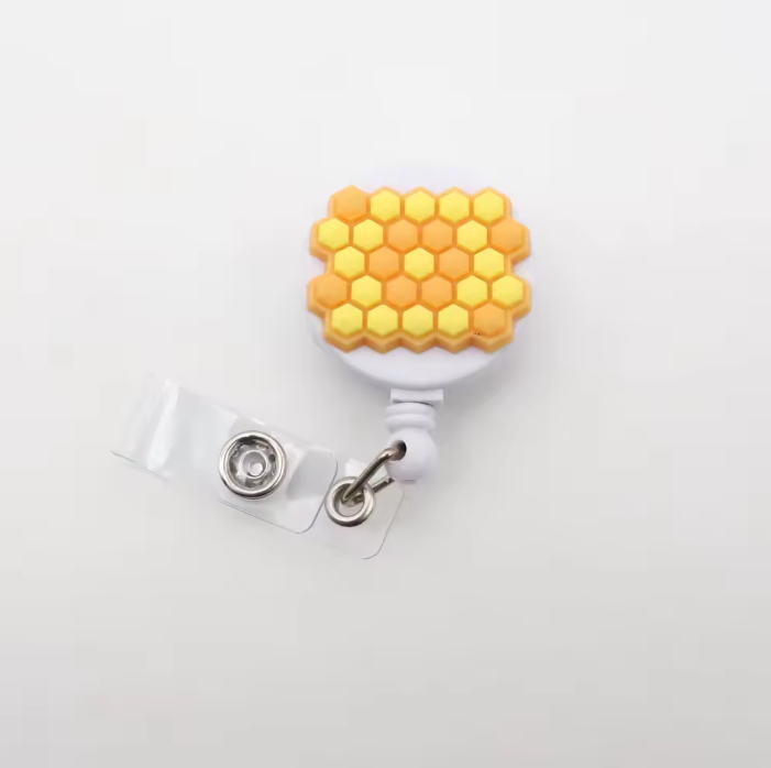Bee badge reel （flat clip）