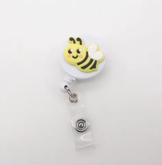 Bee badge reel （flat clip）