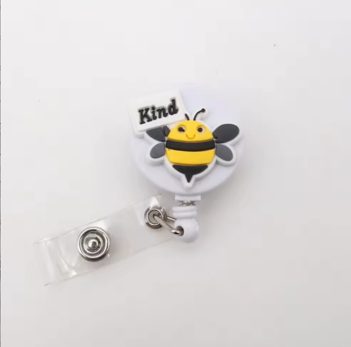 Bee badge reel （flat clip）