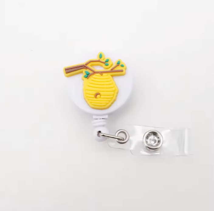 Bee badge reel （flat clip）