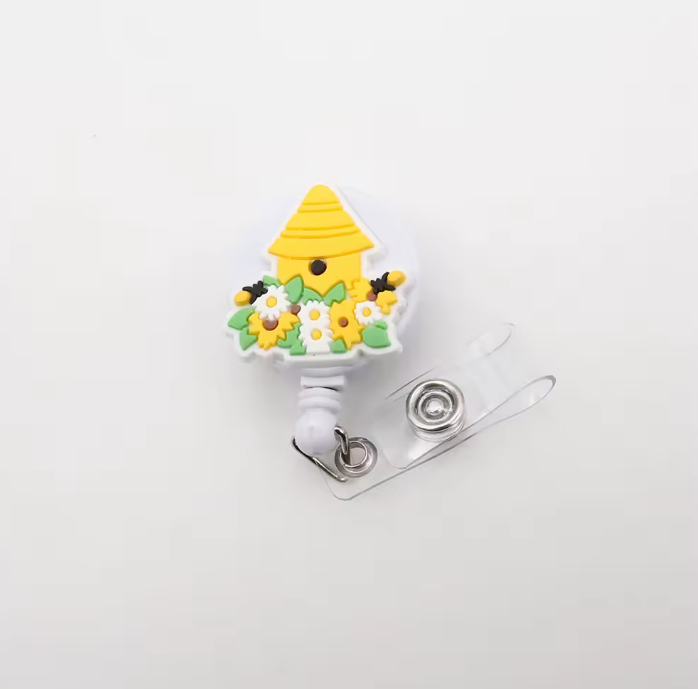 Bee badge reel （flat clip）