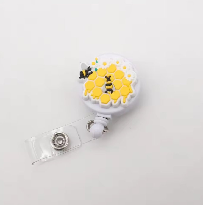 Bee badge reel （flat clip）