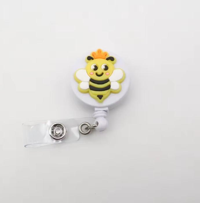 Bee badge reel （flat clip）