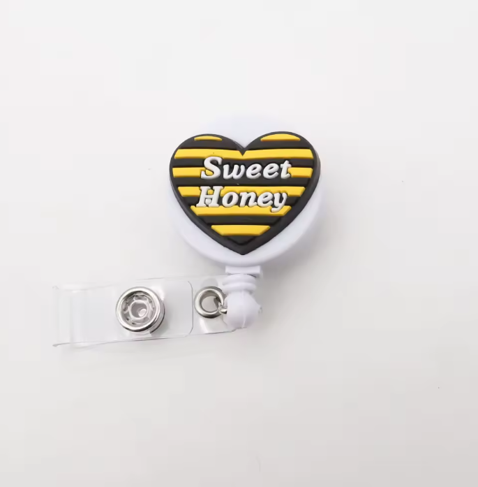 Bee badge reel （flat clip）