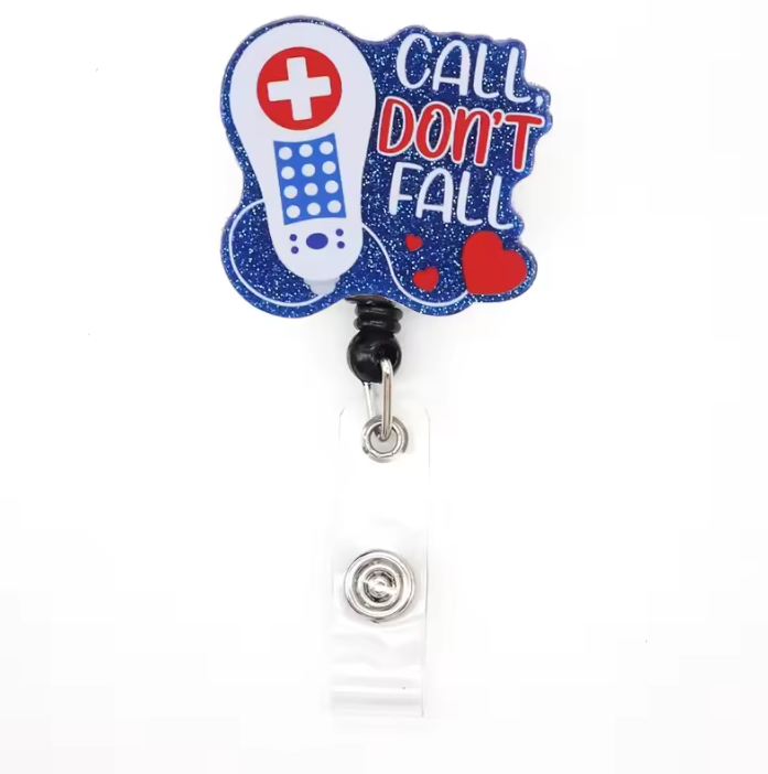 Acrylic glitter badge reel (alligator clip）