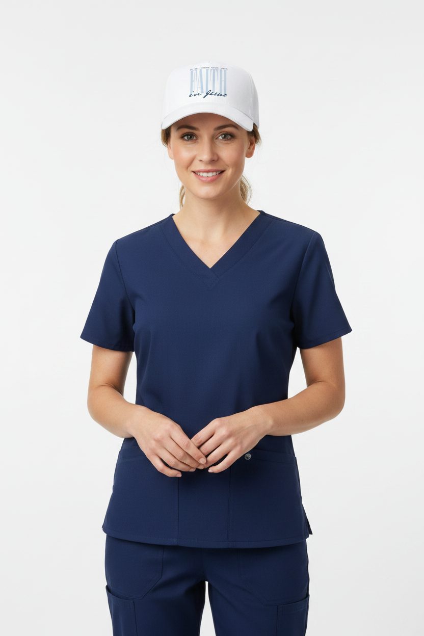 Faith in Jesus hat on nurse model